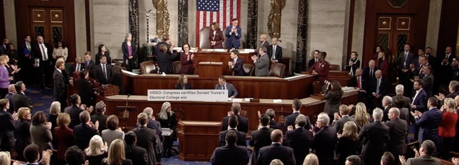 अमेरिकी कंग्रेसद्धारा राष्ट्रपति निर्वाचनको परिणाम प्रमाणित